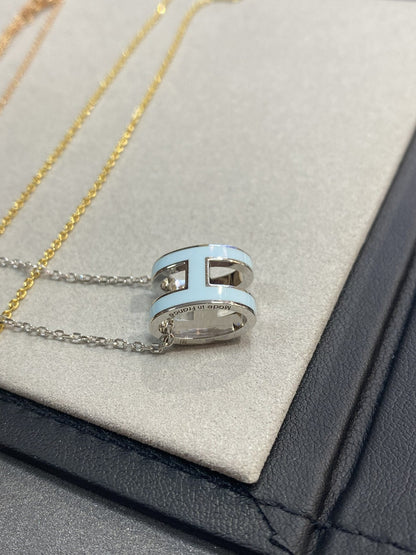 [⭐Mova]POP H LIGHT BLUE NECKLACE
