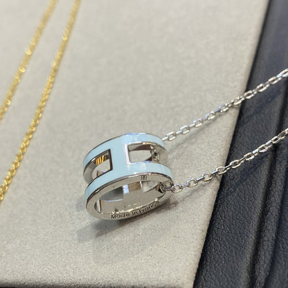 [⭐Mova]POP H LIGHT BLUE NECKLACE