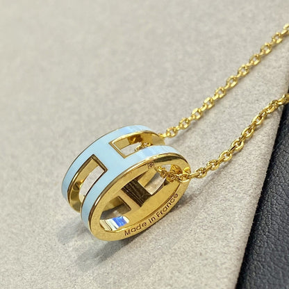 [⭐Mova]POP H LIGHT BLUE NECKLACE