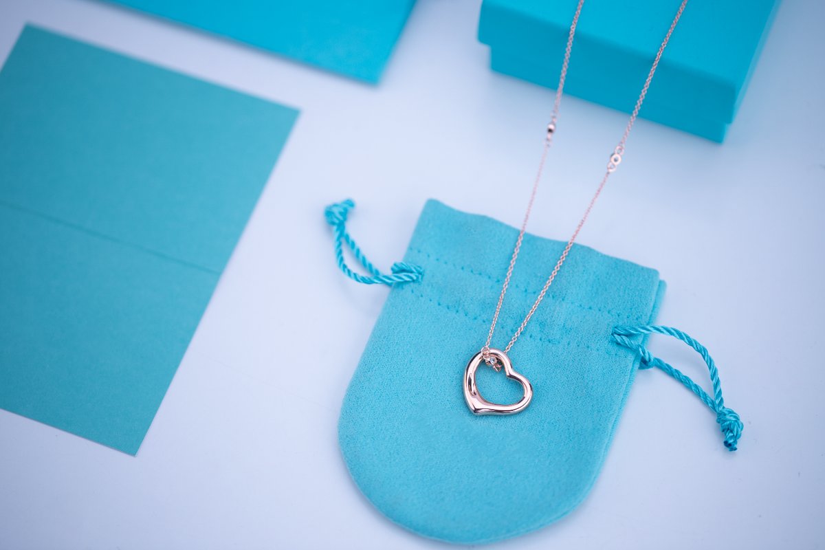 [⭐Mova Jewels]OPEN HEART PEDANT PINK GOLD NECKLACE