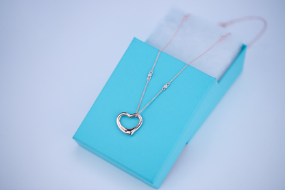[⭐Mova Jewels]OPEN HEART PEDANT PINK GOLD NECKLACE