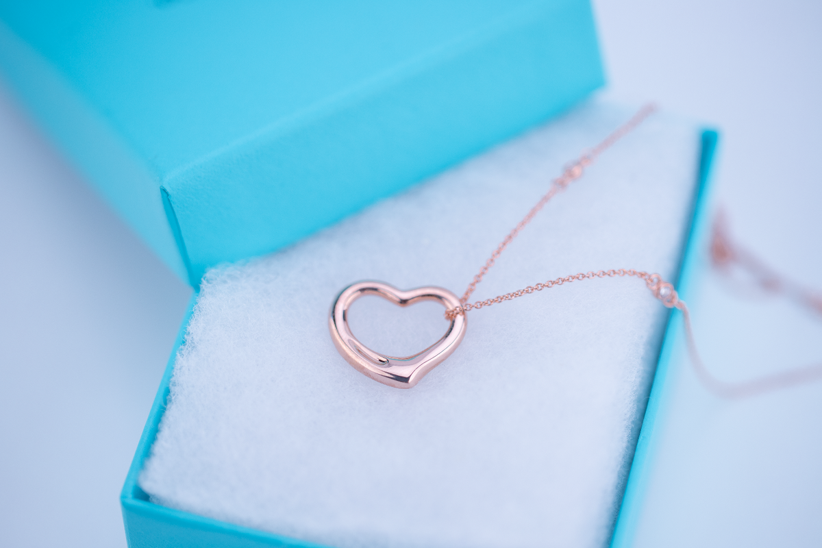[⭐Mova Jewels]OPEN HEART PEDANT PINK GOLD NECKLACE