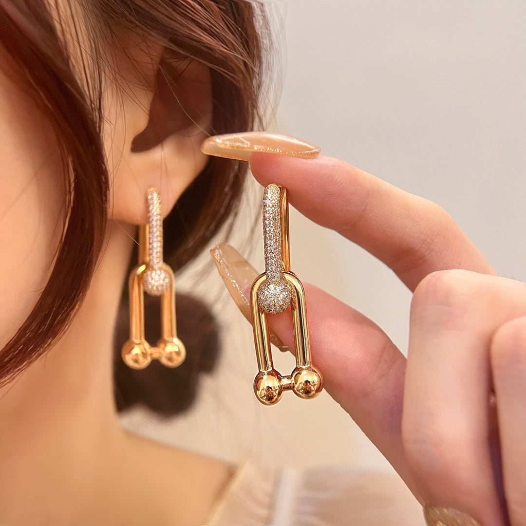 [⭐Mova Jewels]HARDWEAR DROP DIAMONDS EARRINGS