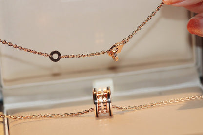 [⭐Mova]ZERO 1 ROCK PEDANT PINK GOLD BLACK NECKLACE
