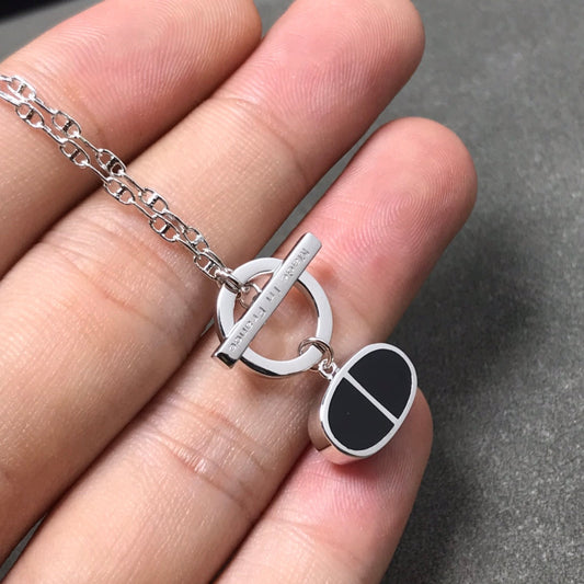 [⭐Mova]CHAINE VERSO BLACK CERAMIC  NECKLACE