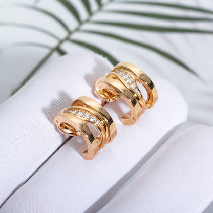 [⭐Mova]ZERO 1 PINK GOLD DIAMONDS EARRINGS