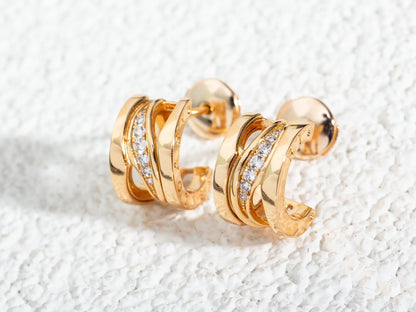 [⭐Mova]ZERO 1 PINK GOLD DIAMONDS EARRINGS