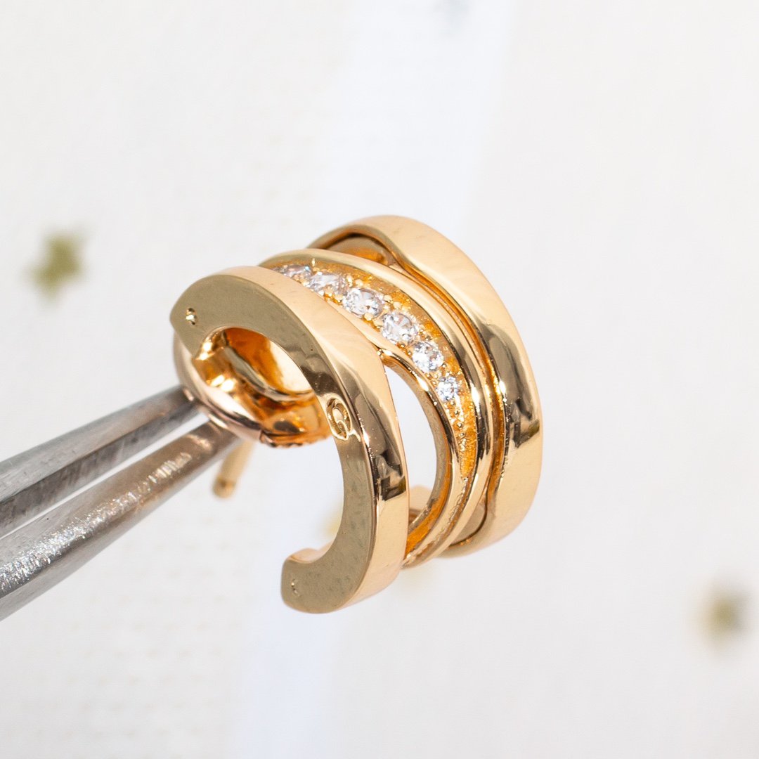 [⭐Mova]ZERO 1 PINK GOLD DIAMONDS EARRINGS