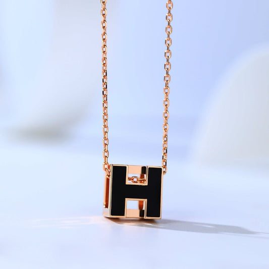 [⭐Mova]H CAGE PINK GOLD NECKLACE