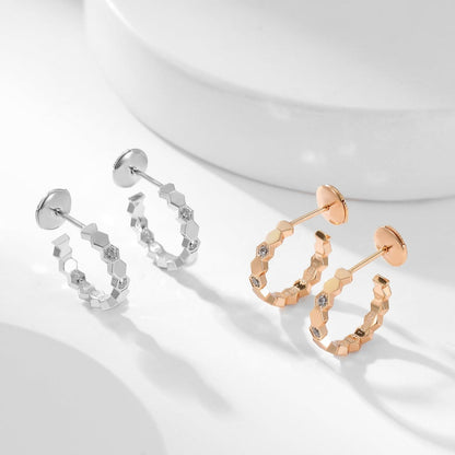 [⭐Mova]BEE LOVE DIAMOND HOOP EARRINGS