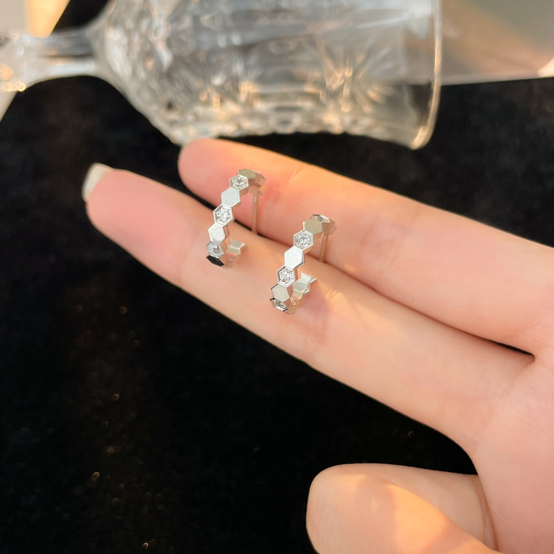 [⭐Mova]BEE LOVE DIAMOND HOOP EARRINGS