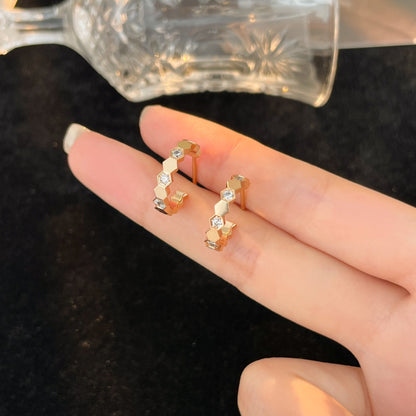 [⭐Mova]BEE LOVE DIAMOND HOOP EARRINGS