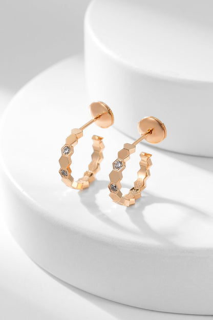 [⭐Mova]BEE LOVE DIAMOND HOOP EARRINGS