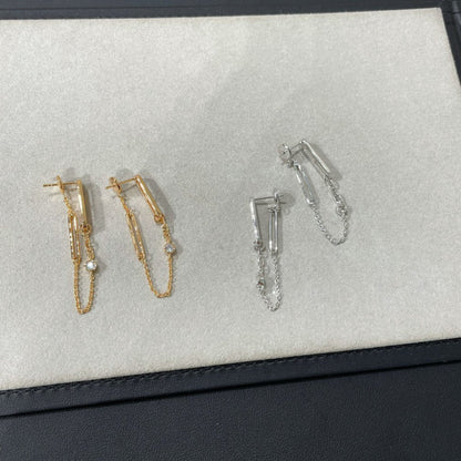 [⭐Mova]CHAINE CHAOS DIAMOND DROP EARRINGS