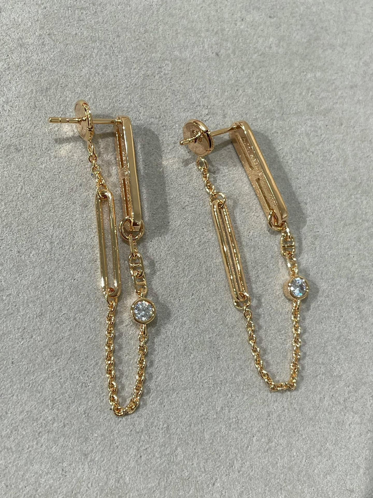 [⭐Mova]CHAINE CHAOS DIAMOND DROP EARRINGS