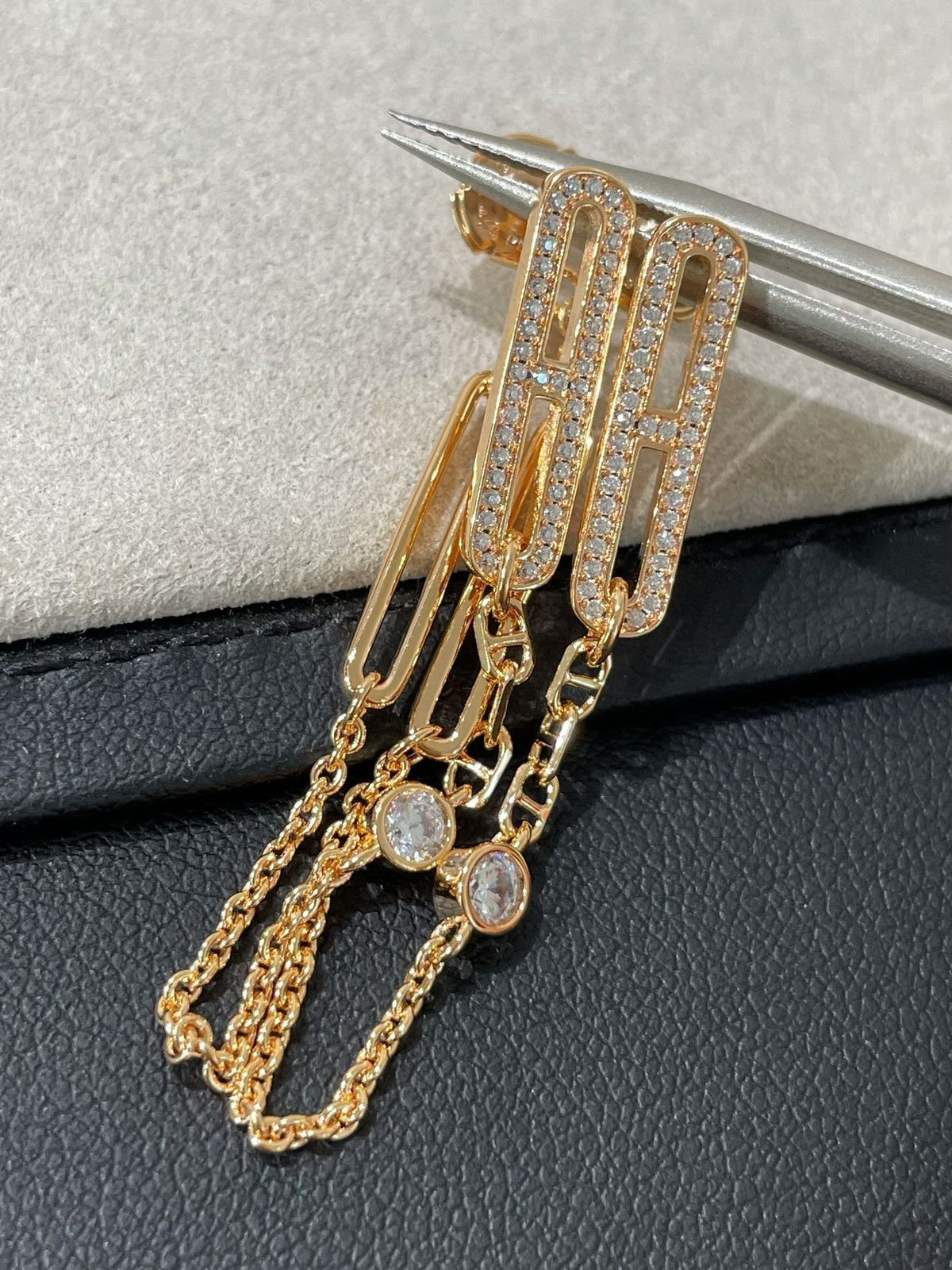 [⭐Mova]CHAINE CHAOS DIAMOND DROP EARRINGS