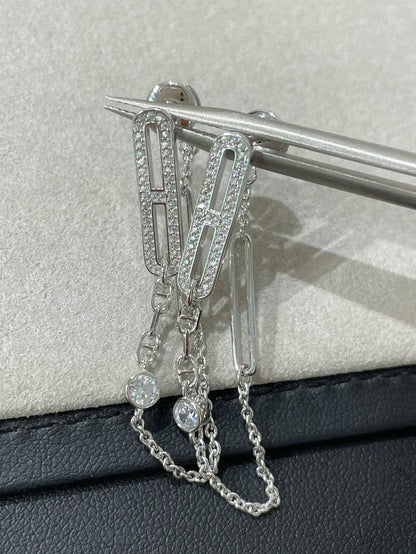[⭐Mova]CHAINE CHAOS DIAMOND DROP EARRINGS