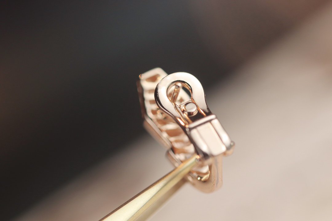 [⭐Mova]SERPENT PINK GOLD DIAMOND EARRINGS