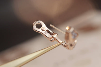 [⭐Mova]SERPENT PINK GOLD DIAMOND EARRINGS