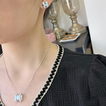 [⭐Mova]POP H SKY BLUE NECKLACE