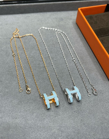 [⭐Mova]POP H SKY BLUE NECKLACE