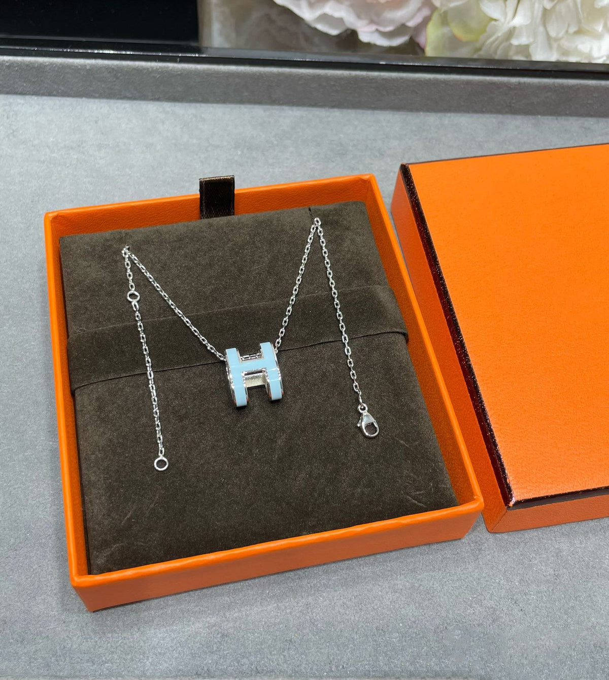 [⭐Mova]POP H SKY BLUE NECKLACE