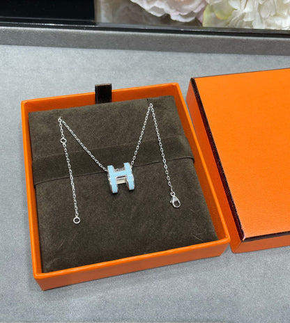 [⭐Mova]POP H SKY BLUE NECKLACE