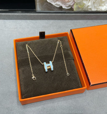 [⭐Mova]POP H SKY BLUE NECKLACE
