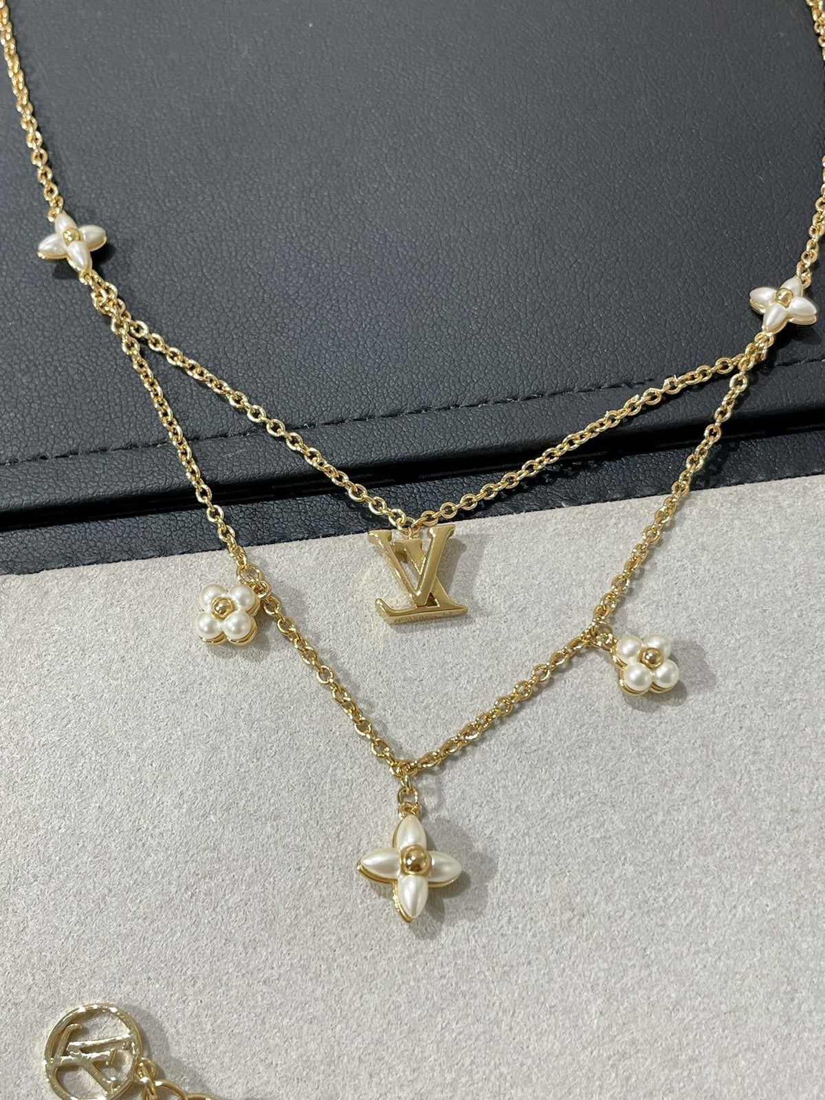 [⭐Mova]FLOWERGRAM GOLD MOP DOUBLE ROW NECKLACE