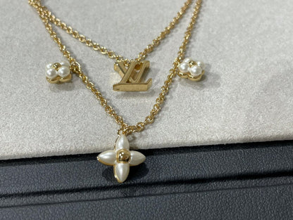 [⭐Mova]FLOWERGRAM GOLD MOP DOUBLE ROW NECKLACE