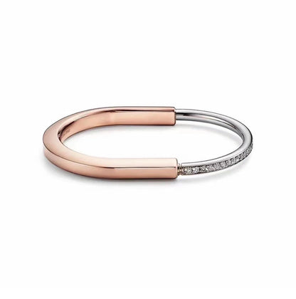[⭐Mova Jewels]LOCK PINK GOLD SILVER DIAMOND BRACELET