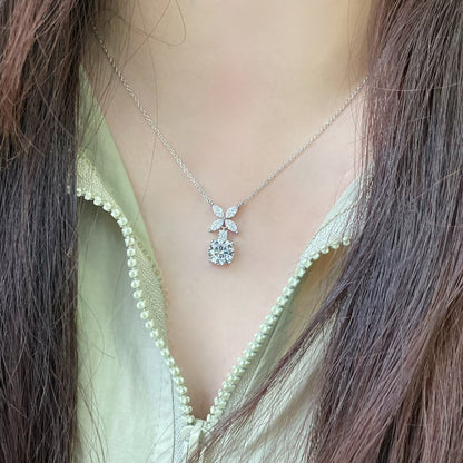 [⭐Mova Jewels]VICTORIA PENDANT SILVER DIAMOND NECKLACE