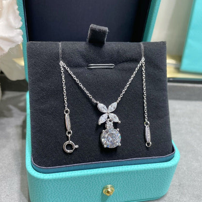 [⭐Mova Jewels]VICTORIA PENDANT SILVER DIAMOND NECKLACE