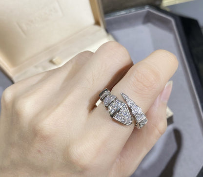 [⭐Mova]SERPENTI LARGE RING SILVER DIAMOND PAVED