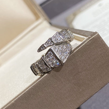 [⭐Mova]SERPENTI LARGE RING SILVER DIAMOND PAVED