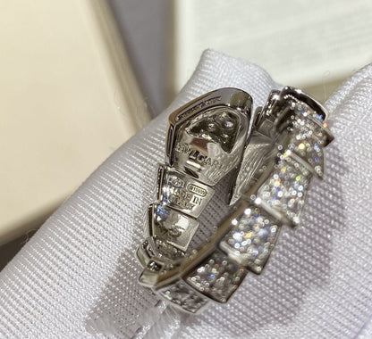 [⭐Mova]SERPENTI LARGE RING SILVER DIAMOND PAVED