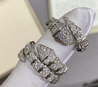 [⭐Mova]SERPENTI LARGE RING SILVER DIAMOND PAVED