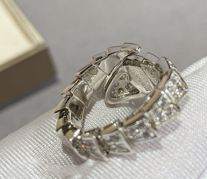 [⭐Mova]SERPENTI LARGE RING SILVER DIAMOND PAVED