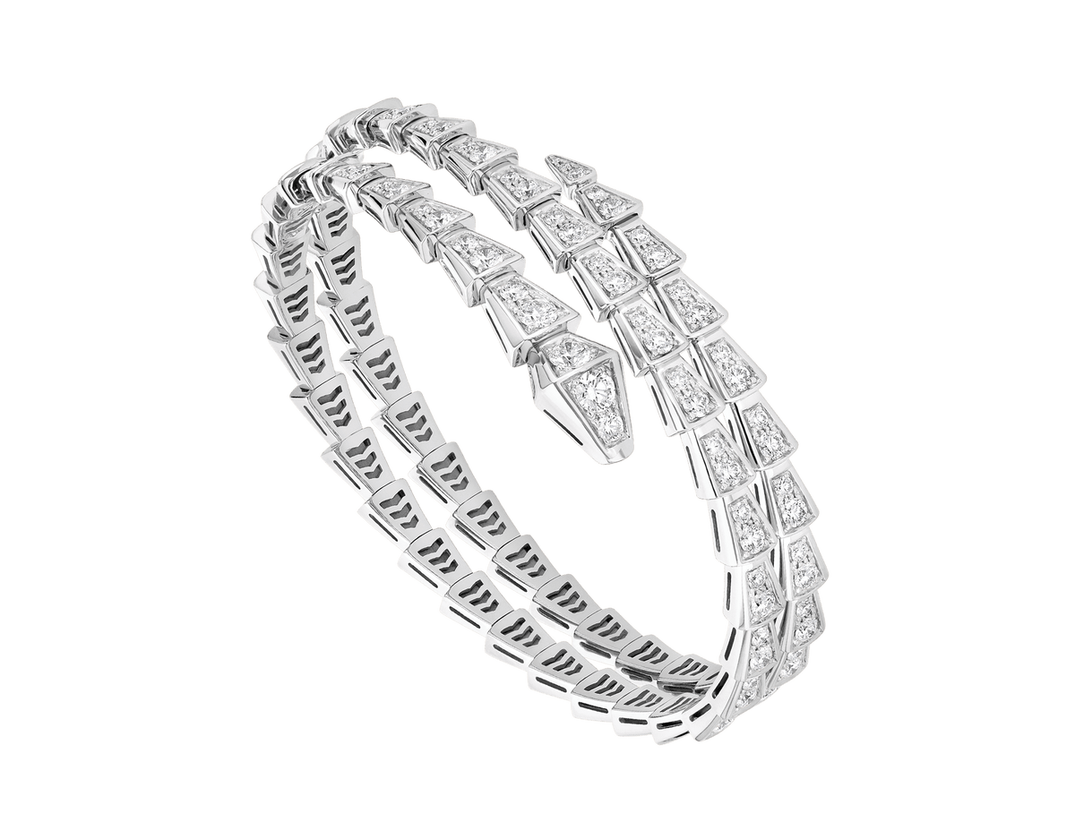 [⭐Mova]SERPENTI BRACELET SILVER DIAMOND DOUBLE ROW