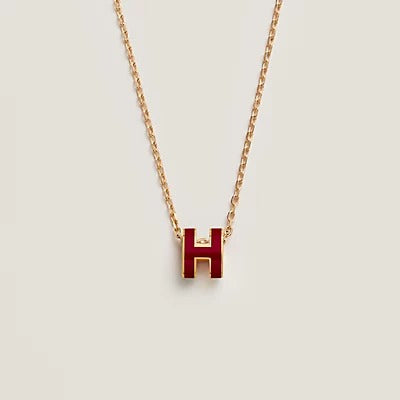 [⭐Mova]HM CLIC RED ENAMEL GOLD NECKLACE