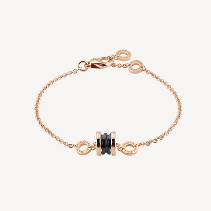 [⭐Mova]ZERO 1 SOFT PINK GOLD AND BLACK CERAMIC BRACELET