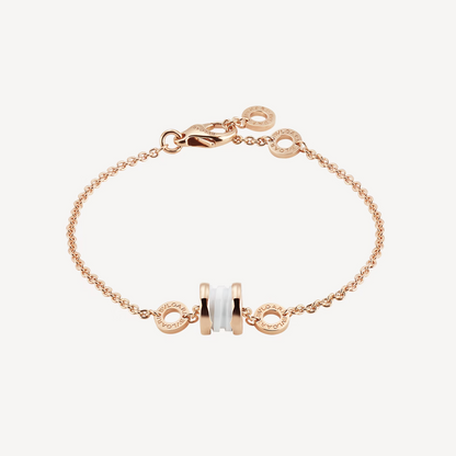 [⭐Mova]ZERO 1 SOFT PINK GOLD AND WHITE CERAMIC BRACELET