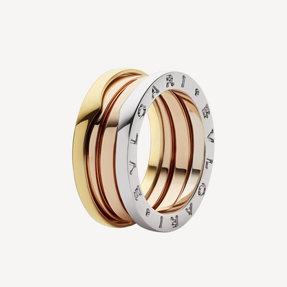 [⭐Mova]ZERO 1 THREE-BAND ROSE WHITE AND YELLOW RING