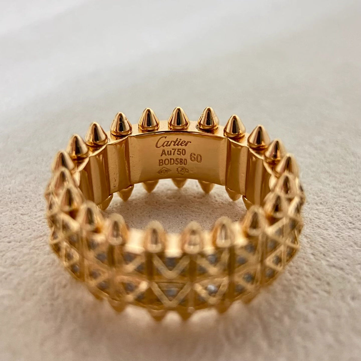 [⭐Mova]CLASH DOUBLE-ROW RIVET RING WITH DIAMOND SETTING