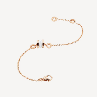 [⭐Mova]ZERO 1 SOFT PINK GOLD AND WHITE CERAMIC BRACELET