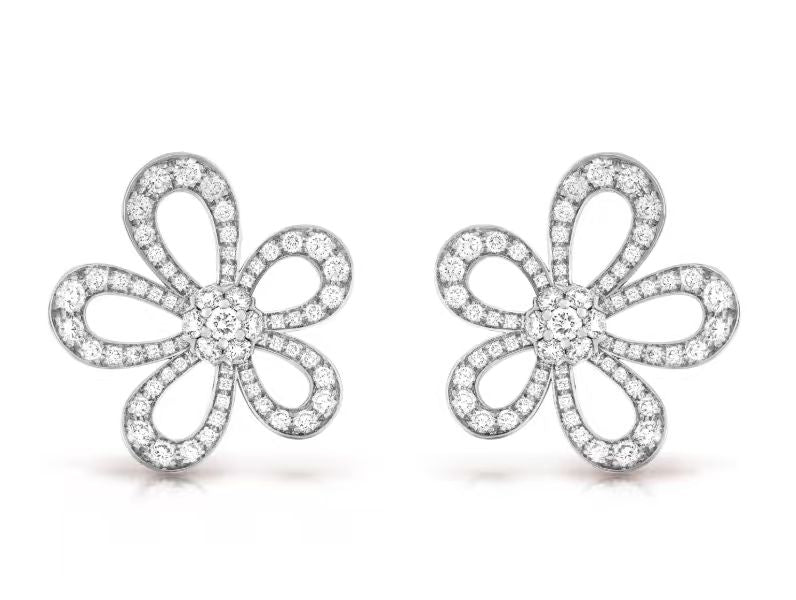[⭐Mova]FLOWERLACE EARRINGS FULL DIAMONDS