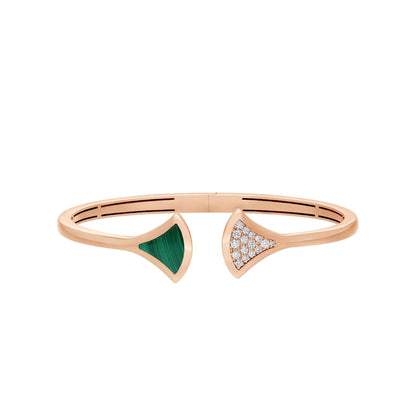 [⭐Mova]DREAM BRACELET OPEN MALACHITE PINK GOLD