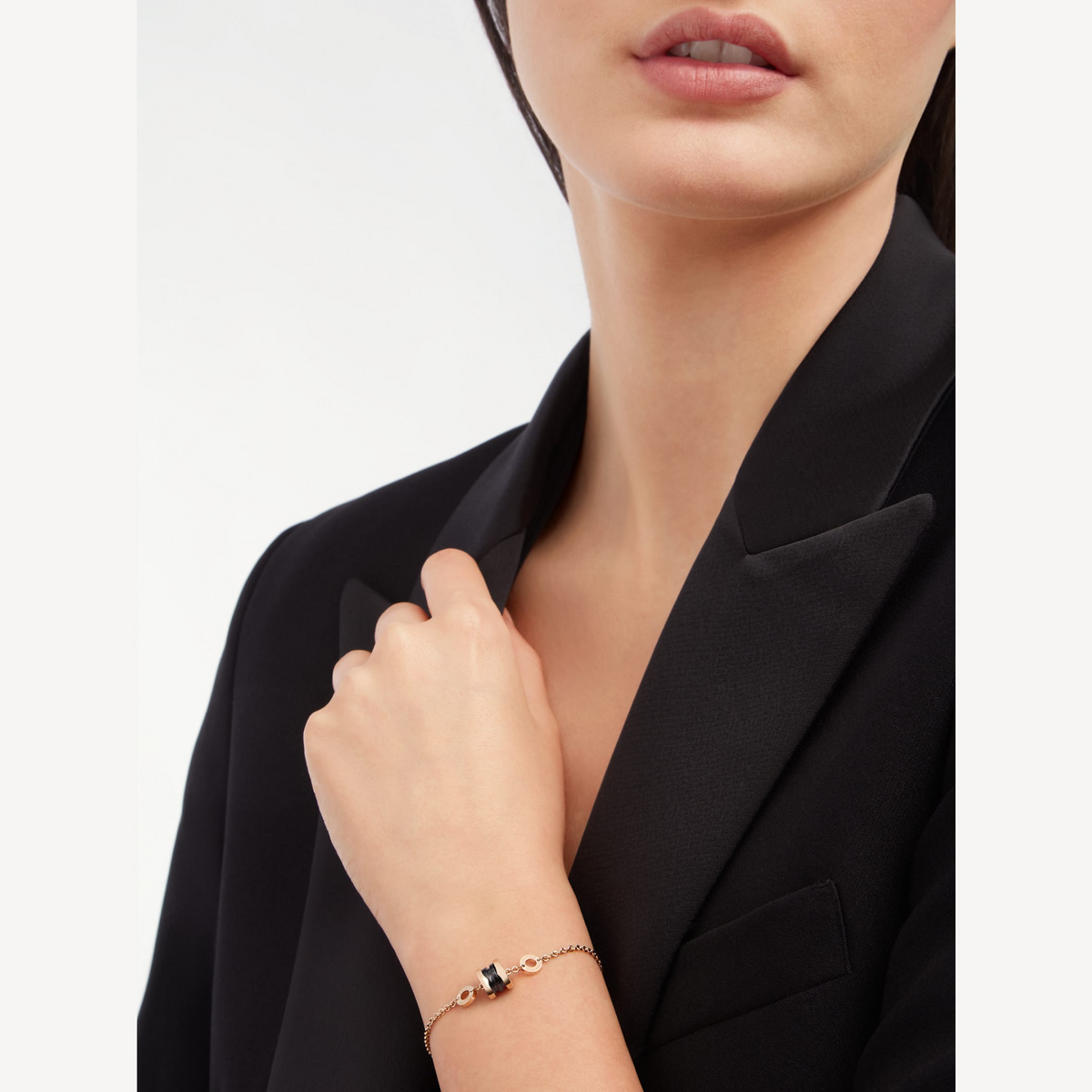 [⭐Mova]ZERO 1 SOFT PINK GOLD AND BLACK CERAMIC BRACELET