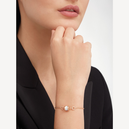 [⭐Mova]ZERO 1 SOFT PINK GOLD AND WHITE CERAMIC BRACELET
