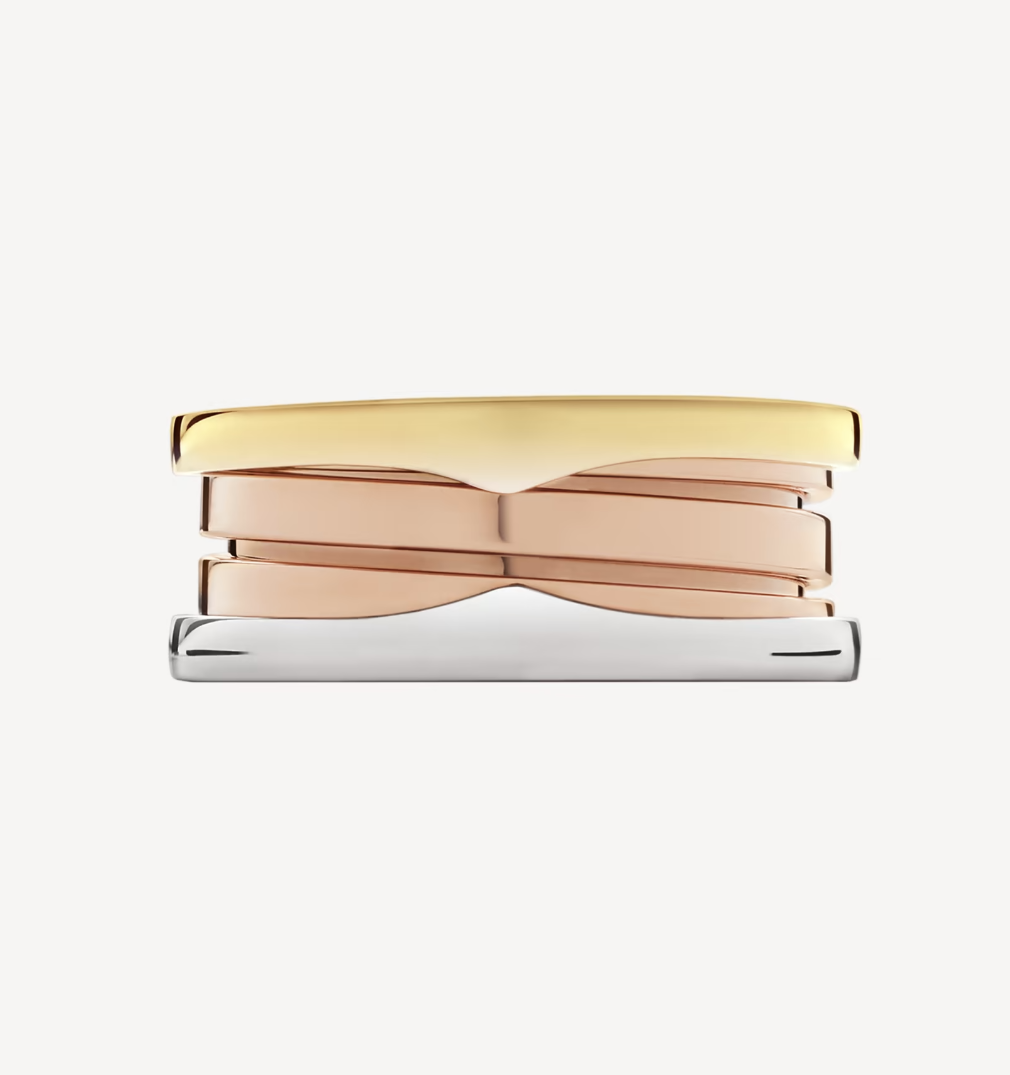 [⭐Mova]ZERO 1 THREE-BAND ROSE WHITE AND YELLOW RING